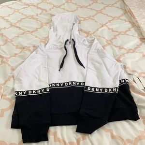 White and Black DKNY sport hoodie